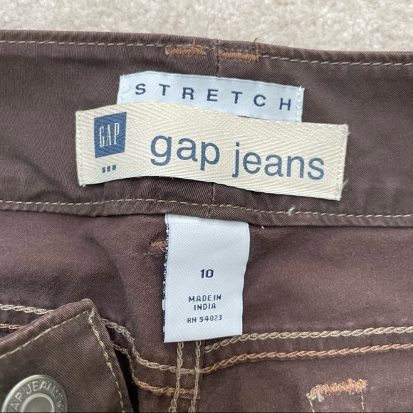 GAP Vintage Brown Stretch Cuffed Capri /Cropped Jeans - 10 Y2K - Picture 6 of 11